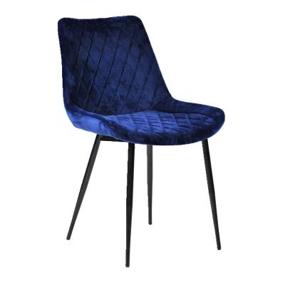 China Hot Upholstered Armless Cheap Line Modern Simple Metal Comfort Fabric Velvet Dining Chair Nordic Tufted Household Removable Leg Cover Backrest for sale