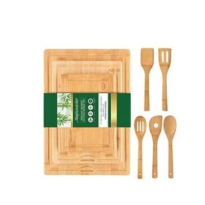 China Sustainable Bamboo Cutting Board with Juice Bowl Set for sale