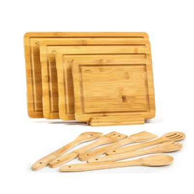 China Sustainable Bamboo Cutting Board with Juice Bowl Set for sale