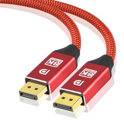 China COMPUTER OEM ODM DP 8K 120Hz 6FT 8K 4K Displayport to Displayport Cable DP 32.4Gbps 48 Gbps 3Meter 3M Braided DP Cable 1.4 Support 8K for sale