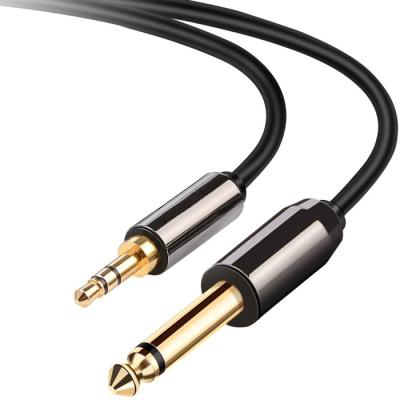 China Lijie Car Jack 3.5mm to 6.35mm Jack Male to Male Adapter Cable Computer Amplifier Mixer Stereo Audio Cable for sale