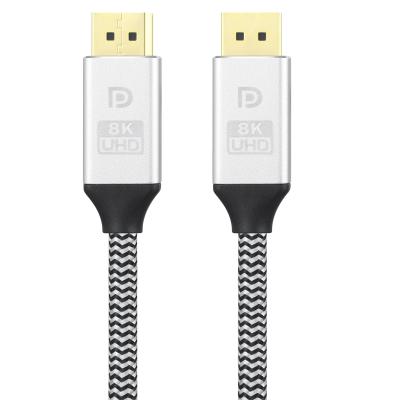 China COMPUTER 8K Displayport DP Cable to Displayport 1.4 Nylon Braided Cable Supports 4K 144Hz 8K 60Hz 1M 2M 3M 5M for sale