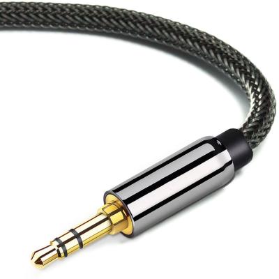 China Car inventory nylon jack 3.5 audio cable 3.5mm male to aux cable. male car stereo for car cell phone headset speaker for sale