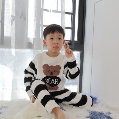 China Hot Selling Children's Sleepwear Parent-child Suit Bears Thermal Soft Waxy Children's Pajamas Warm And Comfortable for sale