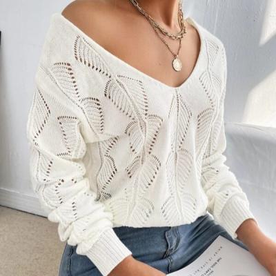 China Custom Wholesale Anti-Wrinkle Drop Shoulder Sweater Knitted Women Sweaters Top Pullover for sale