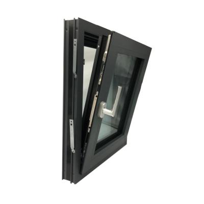 China Tower Europe Style Aluminum Thermal Break Swing Windows Triple Glazed Tilt Windows With Screen for sale