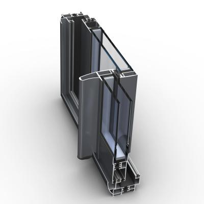 China Energy Efficient Exterior Magnetic Screen Window Insulation Double Thermal Break Aluminum Sliding Window for sale