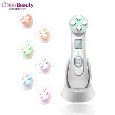 China Skin Tightening Portable Ultrasonic Home Use EMS+rf+led Ultrasonic Therapy EMS Eye Care Beauty Machine RF And EMS Face Lifting Use for sale