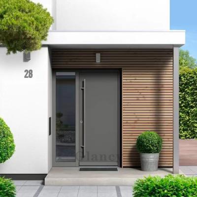 China Stainless Steel Design Front Exterior Doors Modern Luxury Modern Pivot Entry Security Door Black Exterior Doors for sale