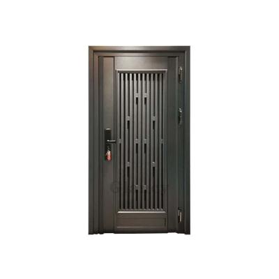 China Modern Custom Luxury Black Villa Entrance Door Large Iron Stainless Steel Front Entrance Doors for sale