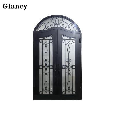 China Modern Front House China Exterior Door Main Entry Door Stainless Steel Wrought Iron French Doors for sale