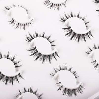 China Natural comfort 20 pairs of clear stem false eyelashes transparent soft stem is natural comfortable to use eyelashes to curl naturally for sale