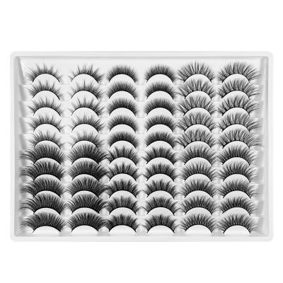 China Thick 5D Customized pure 3D manual mixed multi-pair dense simulation False eyelashes beauty fasion strand model box for sale