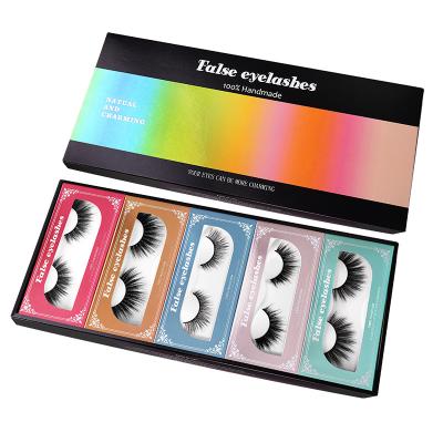 China New Exquisite Thick Thin Natural Customized Dense Thin False Eyelashes Mink Hair Exquisite Packaging Independently Color Box Come In Box for sale