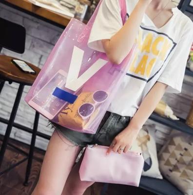 China Best selling custom extra large clearBest custom extra large PVC moisture proof clear vinyl to PVC vinyl tote bags travel shopping bags for sale