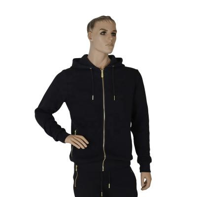 China Wholesale Black QUICK DRY Jogging Tracksuit OEM With Zipper Sports Jacket Hoodie Sets Logo Customized Sports Wear Suits for sale