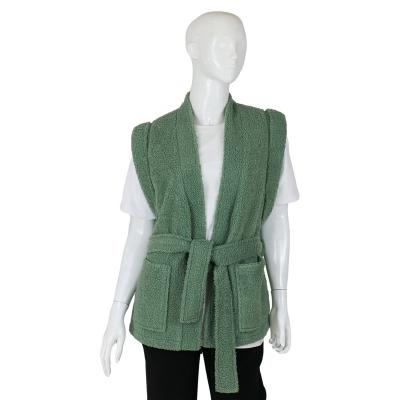 China Anti-Wrinkle 2022 New Arrivals Polyester No Sleeve Womens Coats Casual Green Tops for sale