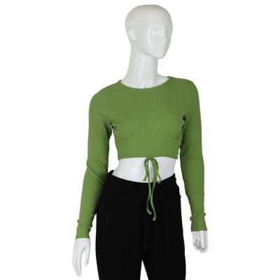 China 2022 New Arrivals Casual Thin Green Neck Anti-wrinkle Long Sleeve O Sleeve Knit Top Women's Blouse And Sweater Femme for sale