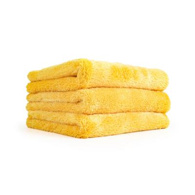 China 500GSM Microfiber Fleece Towel Coral Sustainable Edgeless Car Drying Polish Liner Towel for sale