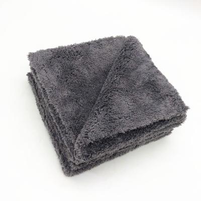 China More Water Absorbent Blue Yellow Gray Edgeless Microfiber Plush Towel Coral Fleece Towel Car Detailing Towel for sale