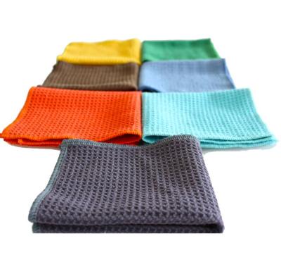 China QUICK DRY Microfiber Waffle Towel For Car Glass Care Kitchen Cleaning Towel for sale