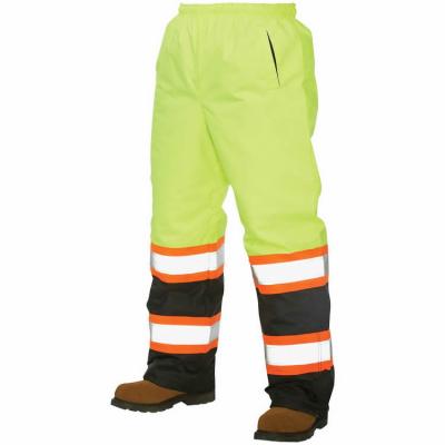 China 100% Vis Yellow Elastic Waist Waterproof Hi Visibility Polyester High Visibility Reflective Reflective Pants for sale