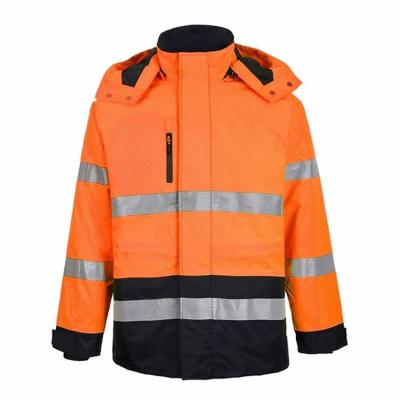 China High Visibility Factory Supply Winter Insulated Workwear Orange Vis Jacket Waterproof High Visibility Work Hi Worker for sale