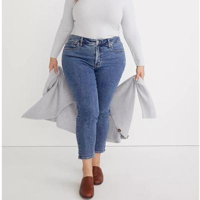 China Wholesale Breathable Blue Denim Pants Plus Size Women's Cloth Good Women's Slim Denim Pants High Waist Jeans For Women for sale