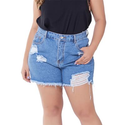 China Breathable 5xl Plus Size Denim Shorts Women Ruffle Patchwork Tassel Summer Streetwear Fashion Flare Short Jeans For Fat Women Clothing for sale