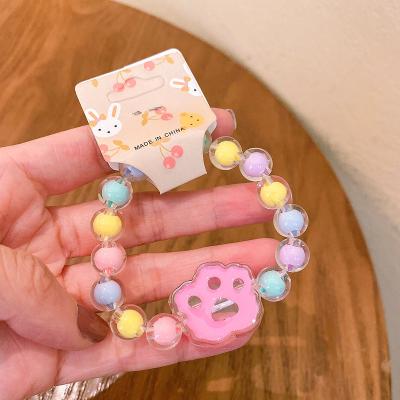 China New Trendy Fashion Kids Beads Lovely Cartoon Gradient Color Baby Girl Decorative Beaded Charm Bracelet For Children for sale