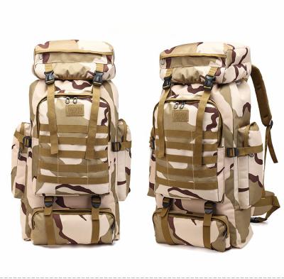 China 2023 new fashion camouflage 80L large capacity waterproof backpack outdoor sports increasing bag travel leisure shoulder bag for sale