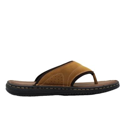 China Flip Flops Slippers Wholesale 2022 PU Leather Men's Beach Flip Flops Casual Shoes Thong Slippers Sandals for sale