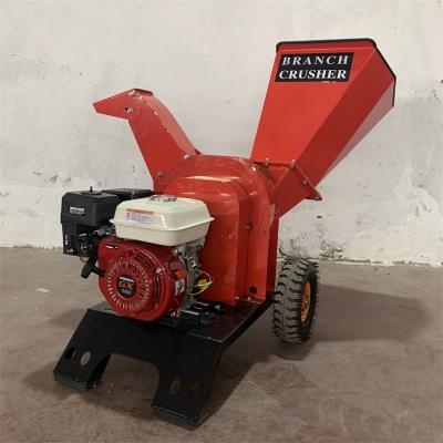 China Mobile Plant Gardens Tool Small Tree Branch Chipper Log Chipper Shredder with 7.5Hp Gas Engine Belt Drive Cutting 5cm Wood Chipper for sale