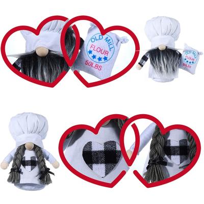 China 2021 New Products 2pcs Handmade Kitchen Chef Love Sweet Gnome Spring Gnomes Handmade Cute Valentines for sale