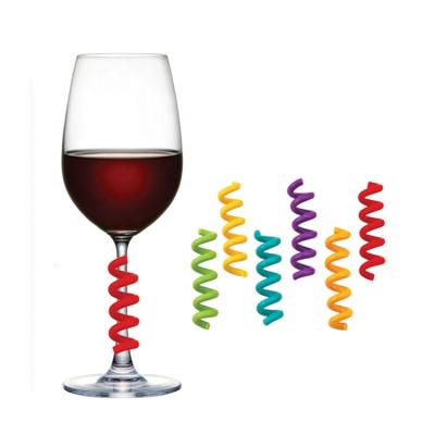 China Viable New Products Colored Silicone Wine Glass Charms Rings for sale