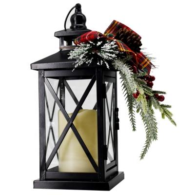 China Christmas Festival Decorative LED Metal Candle Light Battery Operated Hanging Lantern for Christmas Indoor Decoration for sale