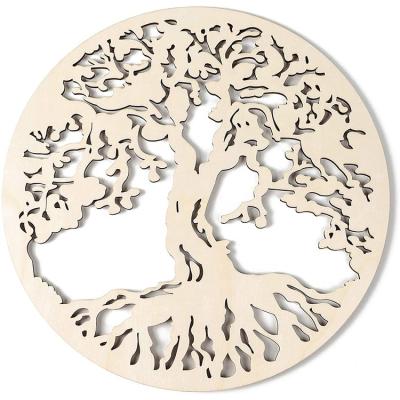 China Europe High Quality Natural Wood Open Wooden Tree Of Life Wall Art For Housewarming Gift Home Decoration for sale