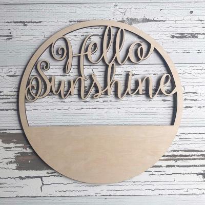 China New Design Europe Crafts Custom Made Natural Wood Wooden Blank Sign Home Decoration For Christmas for sale