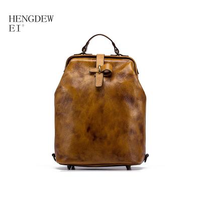 China Simple personality large capacity pure color pure color backpack trend Chinese style hand women's bag original retro backpack for sale