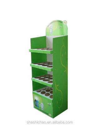 China Recycled Materials Custom Corrugated Floor Standing Printing Shelf Display For Air wick for sale