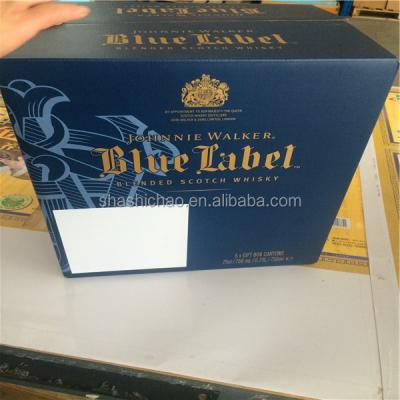 China Recycled Materials Wine Cardboard Box Holding 6 Bottles 75cl, White Paper Corrugated Wine Box With Plastic Handle for sale