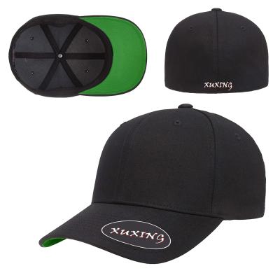 China 6 Panel COMMON Wholesale Black White Hat Cap Custom Fitted Baseball Cap for sale