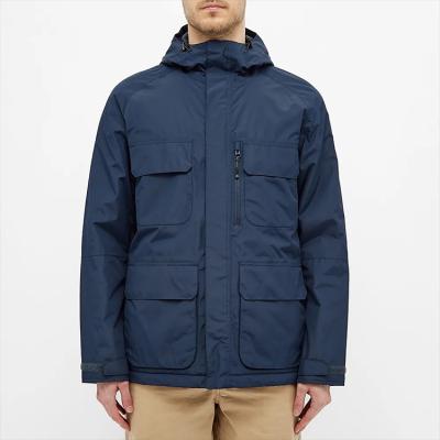 China Breathable Winter Custom Mens Waterproof Quilted Jacket Tipped Hood And Storm Hood for sale