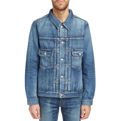 China Custom 100% Outdoor Cotton Trucker Jackets Men Breathable Denim Wash Button Up Wholesale for sale