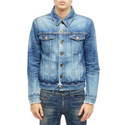 China Men's Breathable Jacket Trucker Denim Wash Streetwear Button Fly Custom Wholesale for sale