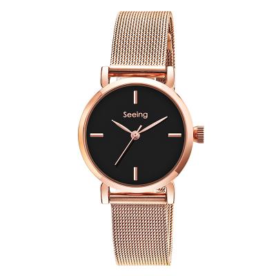 China Fashionable Water Resistant Quartz Female Wristwatch For Business Gold Strap Steel Watches for sale