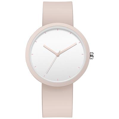 China Water Resistant Pink Silicone Strap Case Water Proof Wrist Watch Lady Women Fashion Quartz Watch for sale