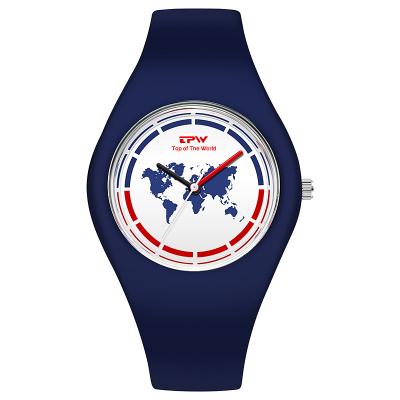 China Water Resistant Silicone Strap Wrist Ladies Watch World Map Dial Fashion New Quartz Watch for sale