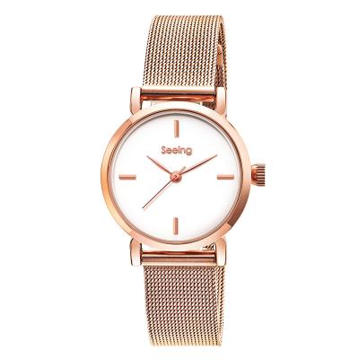 China Water Resistant Dropshipping Ladies Watches 2021 Luxury Design Mini Golden Steel Wristwatch Watch Case for sale