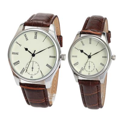 China Date Fashion 3ATM Automatic Waterproof Wristwatches Gifts Band Couples Watch Leather Set for sale